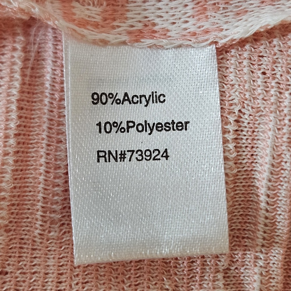 Ming Wang Knit Blazer Womens 2X Pink White Abstract Single Button Career Modern - Picture 8 of 15